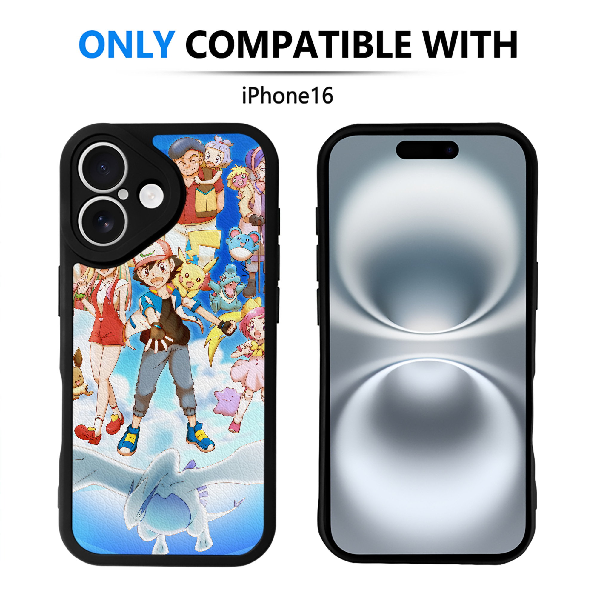 （画像用） ポケットモンスター Pokémon 【iPhone 16シリーズ対応】シリコンスマホケース（レザー調） 材質：シリコン